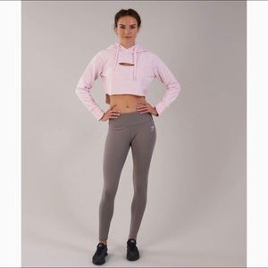 GYMSHARK pink cropped hoodie